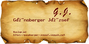 Günsberger József névjegykártya